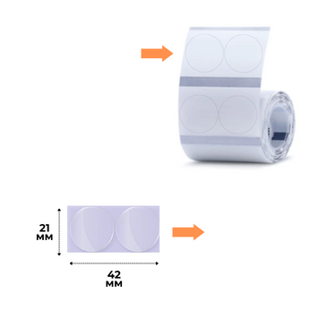Этикетки Круглые Прозрачные 42х21 мм 305 шт для NIIMBOT B21, B3S, B1