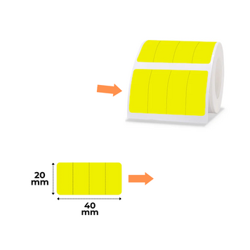Етикетки Жовті 10x20 мм*4 Лінії 1200 шт (40x20 мм 300 шт) do B21, B3S, B31, B1