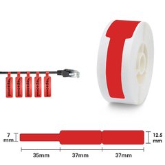 Етикетки Червоні для Кабелю 12.5х109 мм 65 шт для NIIMBOT D11, D110, D101, H1S