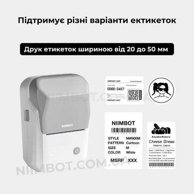 NIIMBOT B1 Grey | Термопринтер для друку наклейок