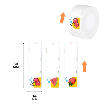 Этикетки с рисунком SweetFruit 14х50 мм 125 шт для NIIMBOT D11, D110, D101, H1S