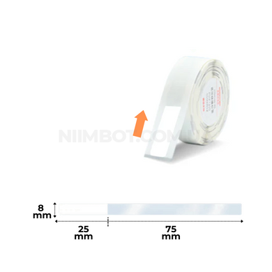 Етикетки Прозорі Білі 8х100 мм 60 шт для NIIMBOT D11, D110, D101, H1S