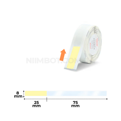 Етикетки Прозорі Жовті 8х100 мм 60 шт для NIIMBOT D11, D110, D101, H1S