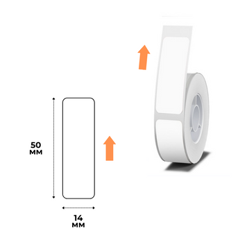Этикетки 14х50 мм 125 шт Белые для портативного термотрансферного принтера NIIMBOT B18
