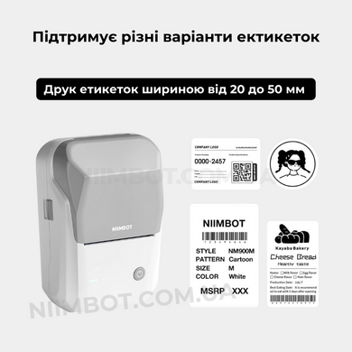 NIIMBOT B1 Pro Grey 300 DPI | Термопринтер для друку наклейок