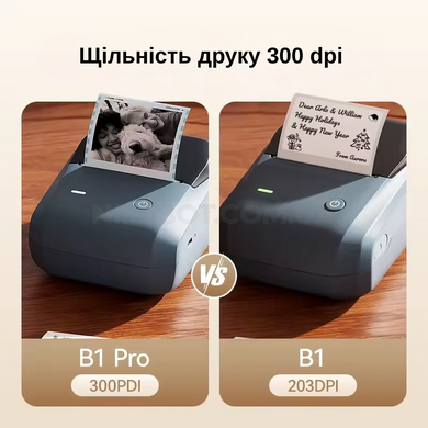 NIIMBOT B1 Pro Grey 300 DPI | Термопринтер для друку наклейок