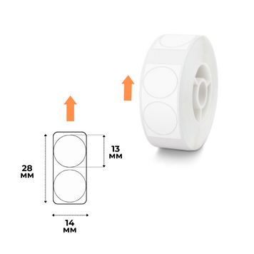 Этикетки 14х28 мм 200 шт Круглые Белые для портативного термотрансферного принтера NIIMBOT B18