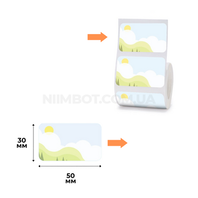 Этикетки с рисунком Sky 50х30 мм 230 шт для NIIMBOT B21, B3S, B1