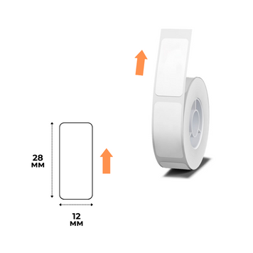 Этикетки 12х28 мм 200 шт Белые для портативного термотрансферного принтера NIIMBOT B18
