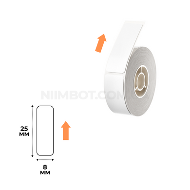 Етикетки Білі 8х25 мм 225 шт для NIIMBOT D11, D110, D101, H1S