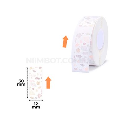 Етикетки з малюнком Листя Клена 12х30 мм 210 шт для NIIMBOT D11, D110, D101, H1S